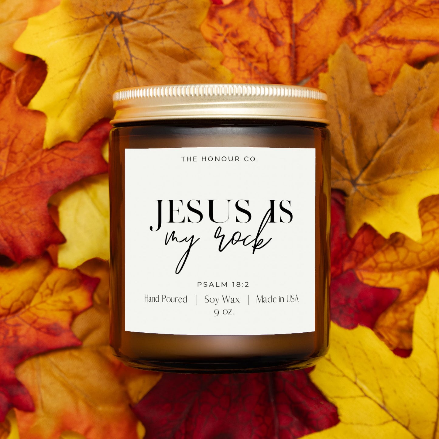 Jesus is My Rock candle