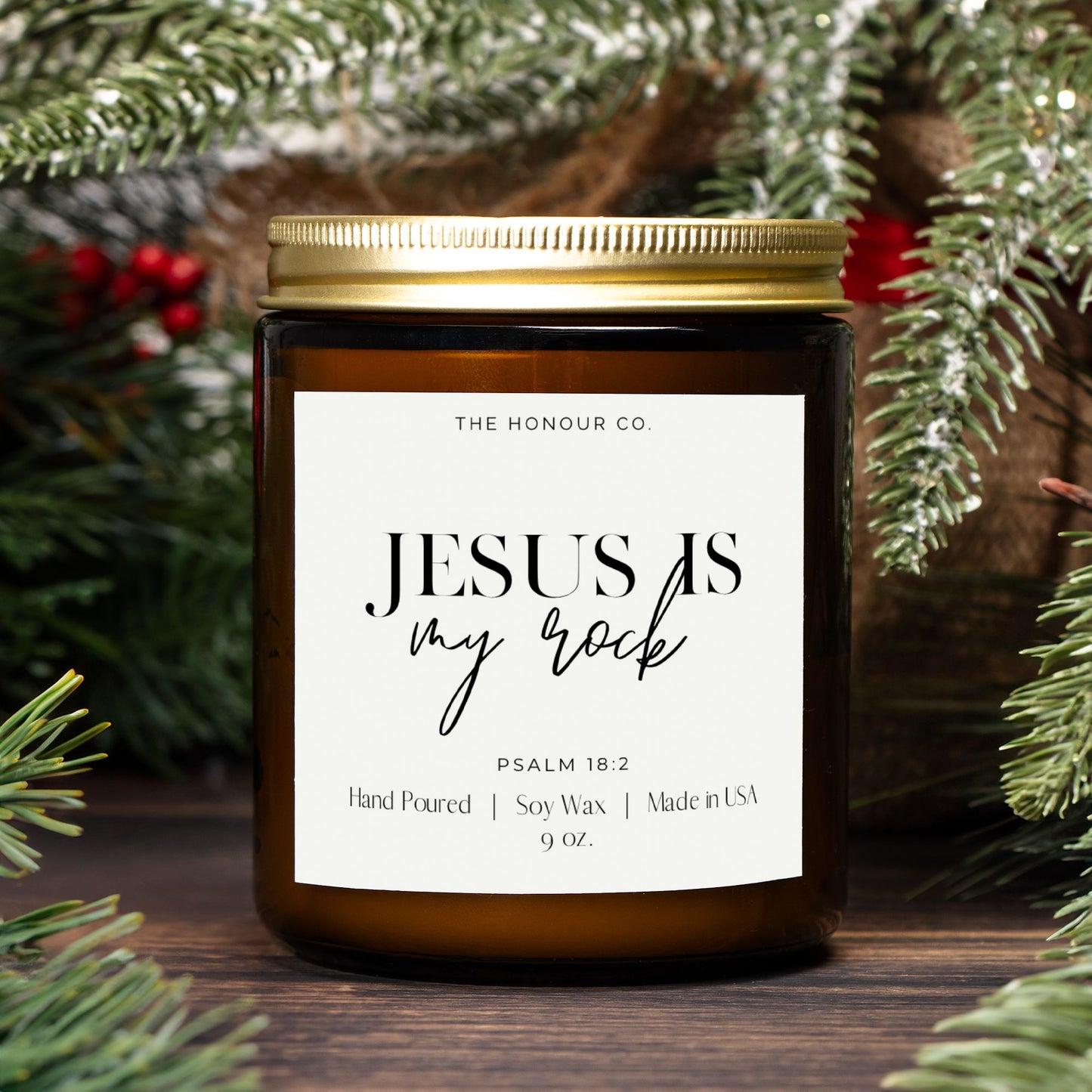Jesus is My Rock candle