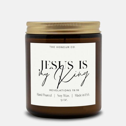 Jesus is My King candle